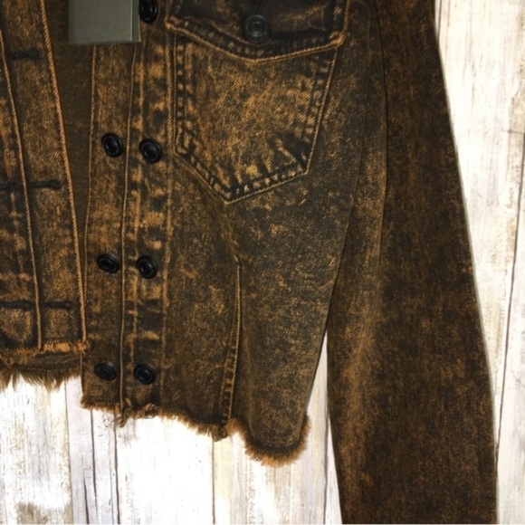 NWT All Saints Pat Black Trucker Denim Double Button Jacket - Picture 3 of 7